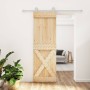 Puerta corredera con herrajes madera maciza de pino 70x210 cm de vidaXL, Puertas - Ref: Foro24-3203094, Precio: 183,09 €, Des...