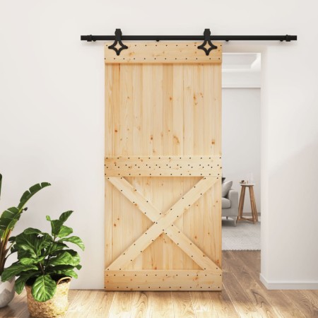 Sliding door with solid pine wood fittings 100x210 cm by vidaXL, Doors - Ref: Foro24-3203156, Price: 189,39 €, Discount: %