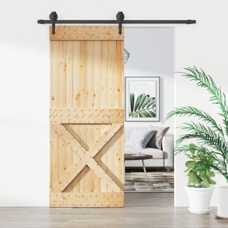 Sliding door with solid pine wood fittings 85x210 cm by vidaXL, Doors - Ref: Foro24-3203209, Price: 175,43 €, Discount: %