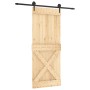 Puerta corredera con herrajes madera maciza de pino 85x210 cm de vidaXL, Puertas - Ref: Foro24-3203209, Precio: 175,43 €, Des...