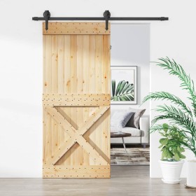 Sliding door with solid pine wood fittings 90x210 cm by vidaXL, Doors - Ref: Foro24-3203210, Price: 162,91 €, Discount: %