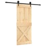 Puerta corredera con herrajes madera maciza de pino 85x210 cm de vidaXL, Puertas - Ref: Foro24-3203244, Precio: 179,42 €, Des...