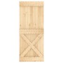 Puerta corredera con herrajes madera maciza de pino 85x210 cm de vidaXL, Puertas - Ref: Foro24-3203244, Precio: 179,42 €, Des...