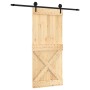 Puerta corredera con herrajes madera maciza de pino 90x210 cm de vidaXL, Puertas - Ref: Foro24-3203245, Precio: 154,18 €, Des...