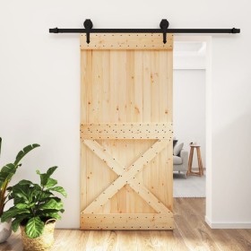 Sliding door with solid pine wood fittings 100x210 cm by vidaXL, Doors - Ref: Foro24-3203247, Price: 178,32 €, Discount: %