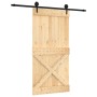 Puerta corredera con herrajes madera maciza de pino 100x210 cm de vidaXL, Puertas - Ref: Foro24-3203247, Precio: 181,46 €, De...