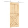 Puerta corredera con herrajes madera maciza de pino 90x210 cm de vidaXL, Puertas - Ref: Foro24-3203269, Precio: 175,56 €, Des...