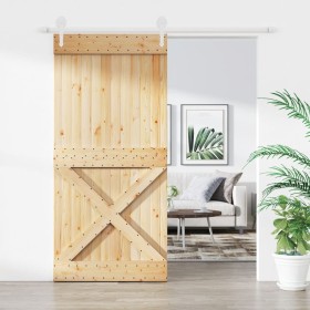 Sliding door with solid pine wood fittings 95x210 cm by vidaXL, Doors - Ref: Foro24-3203270, Price: 202,51 €, Discount: %