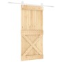 Puerta corredera con herrajes madera maciza de pino 95x210 cm de vidaXL, Puertas - Ref: Foro24-3203270, Precio: 194,99 €, Des...