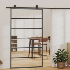 Puerta corredera con herrajes ESG vidrio y aluminio 102x205 cm de vidaXL, Puertas - Ref: Foro24-3081954, Precio: 227,37 €, De...