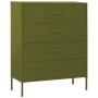 Armario de cajones de acero verde oliva 80x35x101,5 cm de vidaXL, Cajoneras - Ref: Foro24-336198, Precio: 249,09 €, Descuento: %