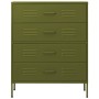 Armario de cajones de acero verde oliva 80x35x101,5 cm de vidaXL, Cajoneras - Ref: Foro24-336198, Precio: 249,09 €, Descuento: %