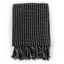 Black cotton checkered blanket 220x250 cm by vidaXL, Blankets - Ref: Foro24-245332, Price: 36,37 €, Discount: %