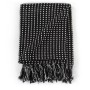 Black cotton checkered blanket 220x250 cm by vidaXL, Blankets - Ref: Foro24-245332, Price: 36,37 €, Discount: %