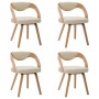 Dining chairs 4 pcs curved wood and cream synthetic leather by vidaXL, dining chairs - Ref: Foro24-278844, Price: 554,60 €, D...