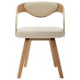 Dining chairs 4 pcs curved wood and cream synthetic leather by vidaXL, dining chairs - Ref: Foro24-278844, Price: 554,60 €, D...