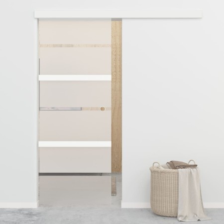 Sliding door with soft stop ESG glass and aluminum 76x205 cm by vidaXL, Doors - Ref: Foro24-288061, Price: 188,91 €, Discount: %