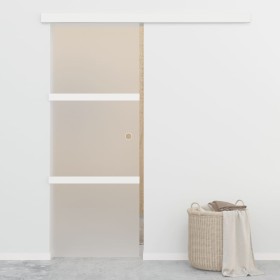 Puerta corredera con topes suaves vidrio ESG aluminio 76x205 cm de vidaXL, Puertas - Ref: Foro24-288055, Precio: 259,99 €, De...