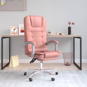 Pink synthetic leather massage reclining office chair by vidaXL, Office chairs - Ref: Foro24-349671, Price: 130,72 €, Discoun...