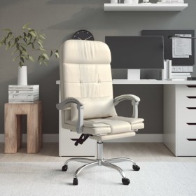 Cream-colored synthetic leather massage reclining office chair by vidaXL, Office chairs - Ref: Foro24-349710, Price: 128,02 €...