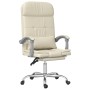 Silla de oficina reclinable masaje cuero sintético color crema de vidaXL, Sillas de oficina - Ref: Foro24-349710, Precio: 128...