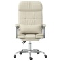 Silla de oficina reclinable masaje cuero sintético color crema de vidaXL, Sillas de oficina - Ref: Foro24-349710, Precio: 128...