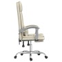 Silla de oficina reclinable masaje cuero sintético color crema de vidaXL, Sillas de oficina - Ref: Foro24-349710, Precio: 128...