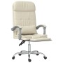 Silla de oficina reclinable masaje cuero sintético color crema de vidaXL, Sillas de oficina - Ref: Foro24-349710, Precio: 128...