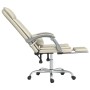 Silla de oficina reclinable masaje cuero sintético color crema de vidaXL, Sillas de oficina - Ref: Foro24-349710, Precio: 128...