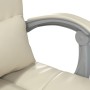 Silla de oficina reclinable masaje cuero sintético color crema de vidaXL, Sillas de oficina - Ref: Foro24-349710, Precio: 128...