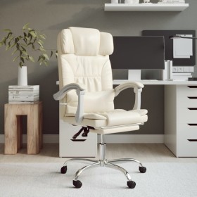 Silla de oficina reclinable cuero sintético crema de vidaXL, Sillas de oficina - Ref: Foro24-349736, Precio: 109,15 €, Descue...