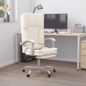 Cream-colored synthetic leather massage reclining office chair by vidaXL, Office chairs - Ref: Foro24-349690, Price: 114,76 €...