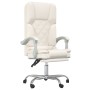 Silla de oficina reclinable masaje cuero sintético color crema de vidaXL, Sillas de oficina - Ref: Foro24-349690, Precio: 114...