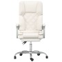 Silla de oficina reclinable masaje cuero sintético color crema de vidaXL, Sillas de oficina - Ref: Foro24-349690, Precio: 114...