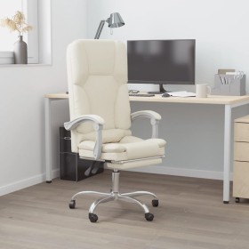 Cream-colored synthetic leather massage reclining office chair by vidaXL, Office chairs - Ref: Foro24-349680, Price: 120,99 €...