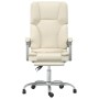 Silla de oficina reclinable masaje cuero sintético color crema de vidaXL, Sillas de oficina - Ref: Foro24-349680, Precio: 120...