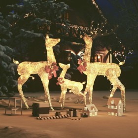 Golden Christmas Reindeer Family Figures 201 LED by vidaXL, Christmas lights - Ref: Foro24-329770, Price: 273,07 €, Discount: %