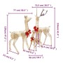 Golden Christmas Reindeer Family Figures 201 LED by vidaXL, Christmas lights - Ref: Foro24-329770, Price: 272,99 €, Discount: %