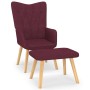 Relaxation armchair with purple fabric footrest by vidaXL, Armchairs - Ref: Foro24-327544, Price: 139,63 €, Discount: %