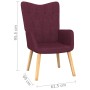 Sillón de relax con reposapiés de tela morado de vidaXL, Sillones - Ref: Foro24-327544, Precio: 139,99 €, Descuento: %