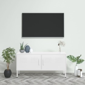 Mueble para TV de acero blanco 105x35x50 cm de vidaXL, Muebles TV - Ref: Foro24-336233, Precio: 154,99 €, Descuento: %