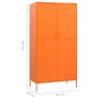 Orange steel cabinet 90x50x180 cm by vidaXL, Wardrobes - Ref: Foro24-336246, Price: 384,67 €, Discount: %