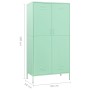 Armario de acero verde menta 90x50x180 cm de vidaXL, Armarios roperos - Ref: Foro24-336248, Precio: 393,12 €, Descuento: %