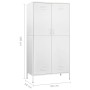 Armario de acero blanco 90x50x180 cm de vidaXL, Armarios roperos - Ref: Foro24-336251, Precio: 441,99 €, Descuento: %