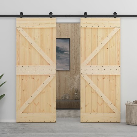 Sliding door with solid pine wood fittings 90x210 cm by vidaXL, Doors - Ref: Foro24-3057592, Price: 336,25 €, Discount: %