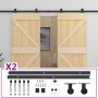 Puerta corredera con herrajes madera maciza de pino 90x210 cm de vidaXL, Puertas - Ref: Foro24-3057592, Precio: 336,25 €, Des...