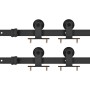 Kit de herrajes de puertas correderas acero negro 2 uds 183 cm de vidaXL, Marcos de puertas - Ref: Foro24-3059842, Precio: 12...