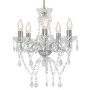 Chandelier with round silver crystal beads 5xE14 by vidaXL, Lamps - Ref: Foro24-281601, Price: 69,08 €, Discount: %