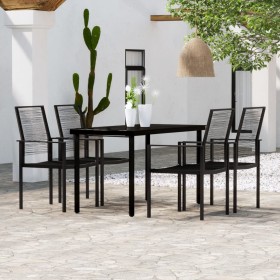 5-teiliges Essgruppenset für den Garten in Schwarz von vidaXL, Gartensets - Ref: Foro24-3099199, Preis: 270,99 €, Rabatt: %