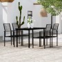 5-piece black garden dining set by vidaXL, Garden sets - Ref: Foro24-3099199, Price: 271,28 €, Discount: %